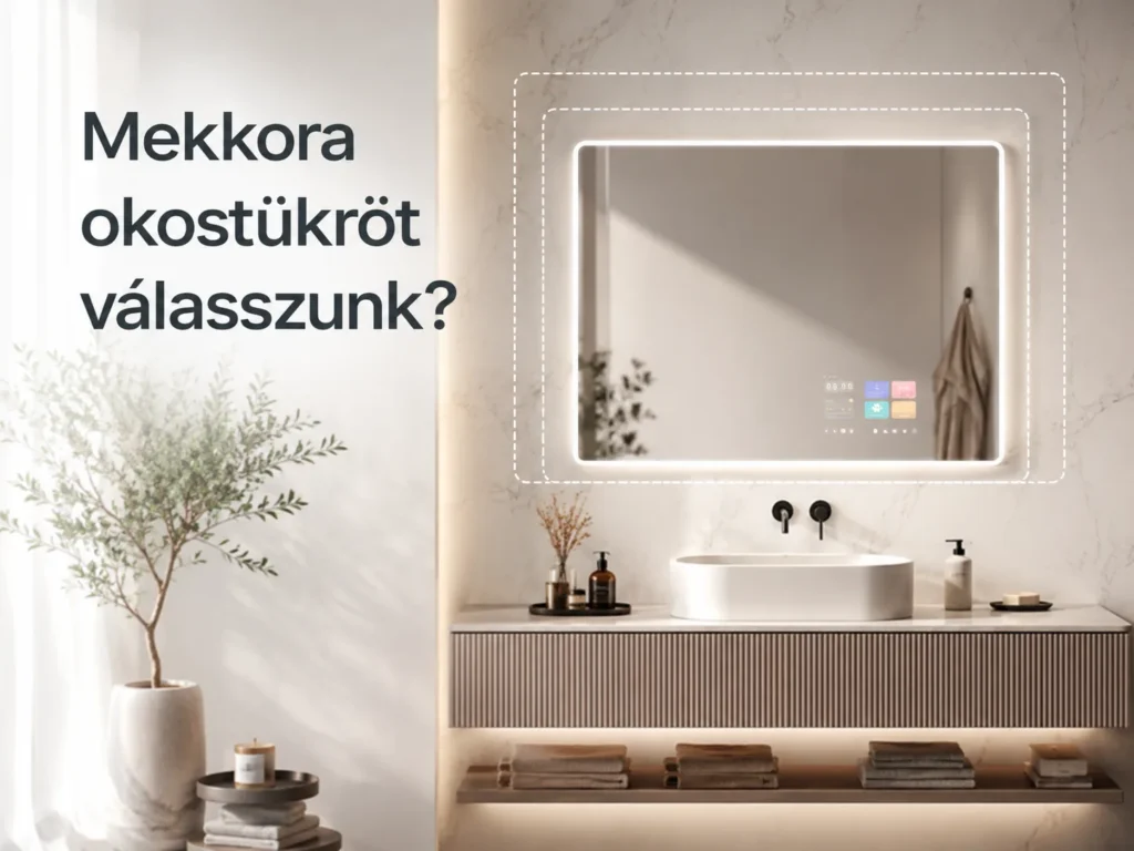 Ideális okostükör méret modern fürdőszobában