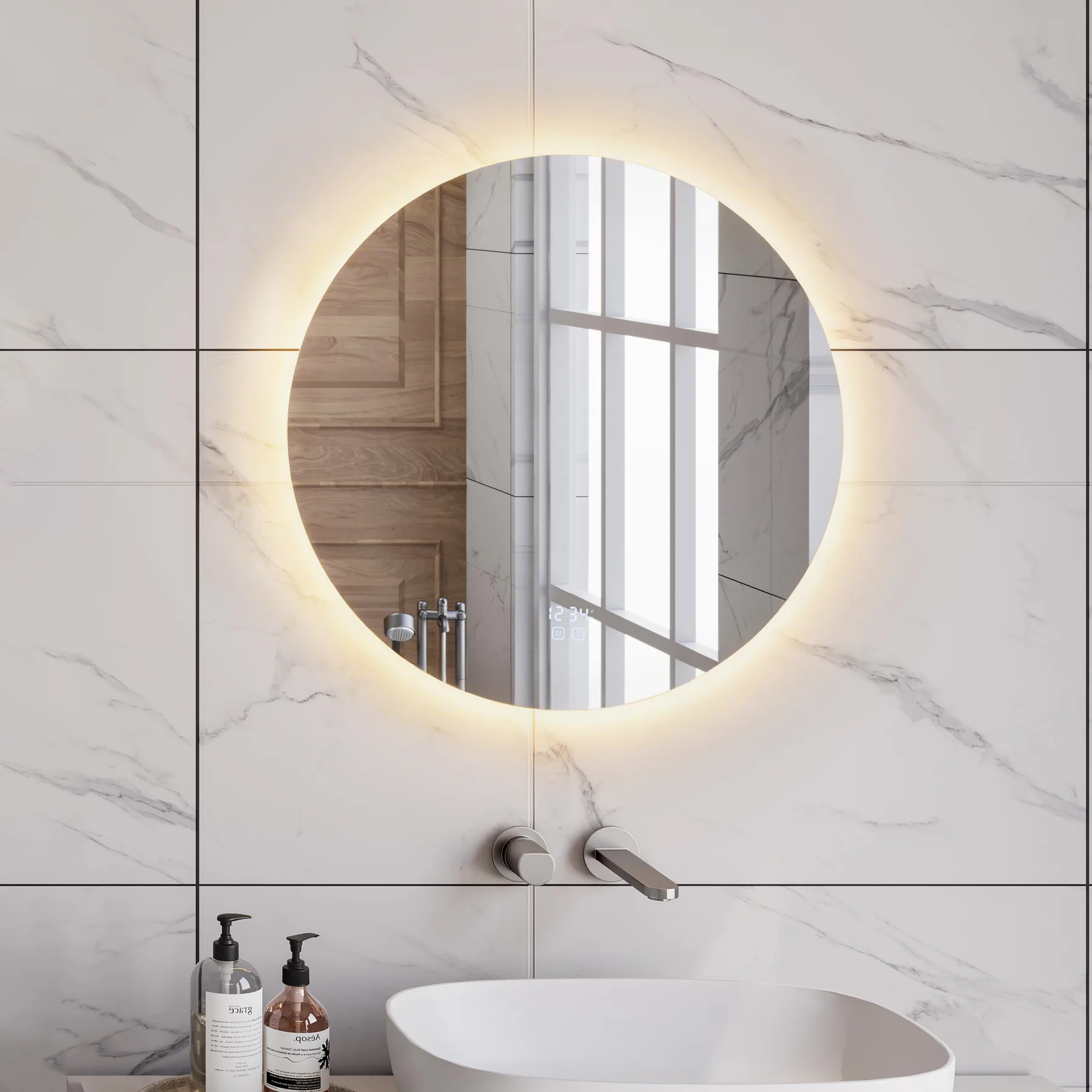 Duschland GLORIA 700 kerek LED okostükör 700 mm háttérvilágítással