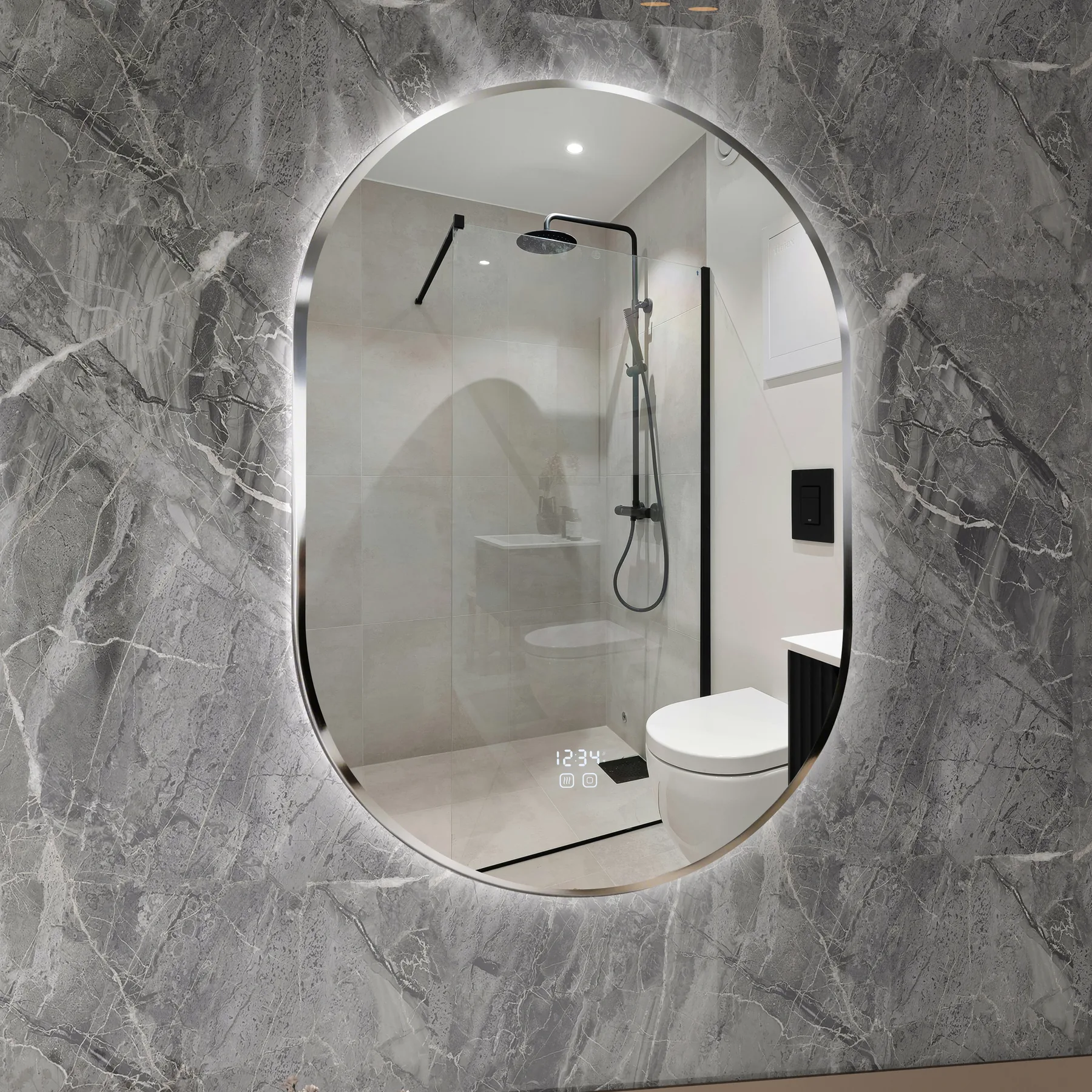 Duschland PAVO KROM króm keretes LED okostükör 600 x 800 mm