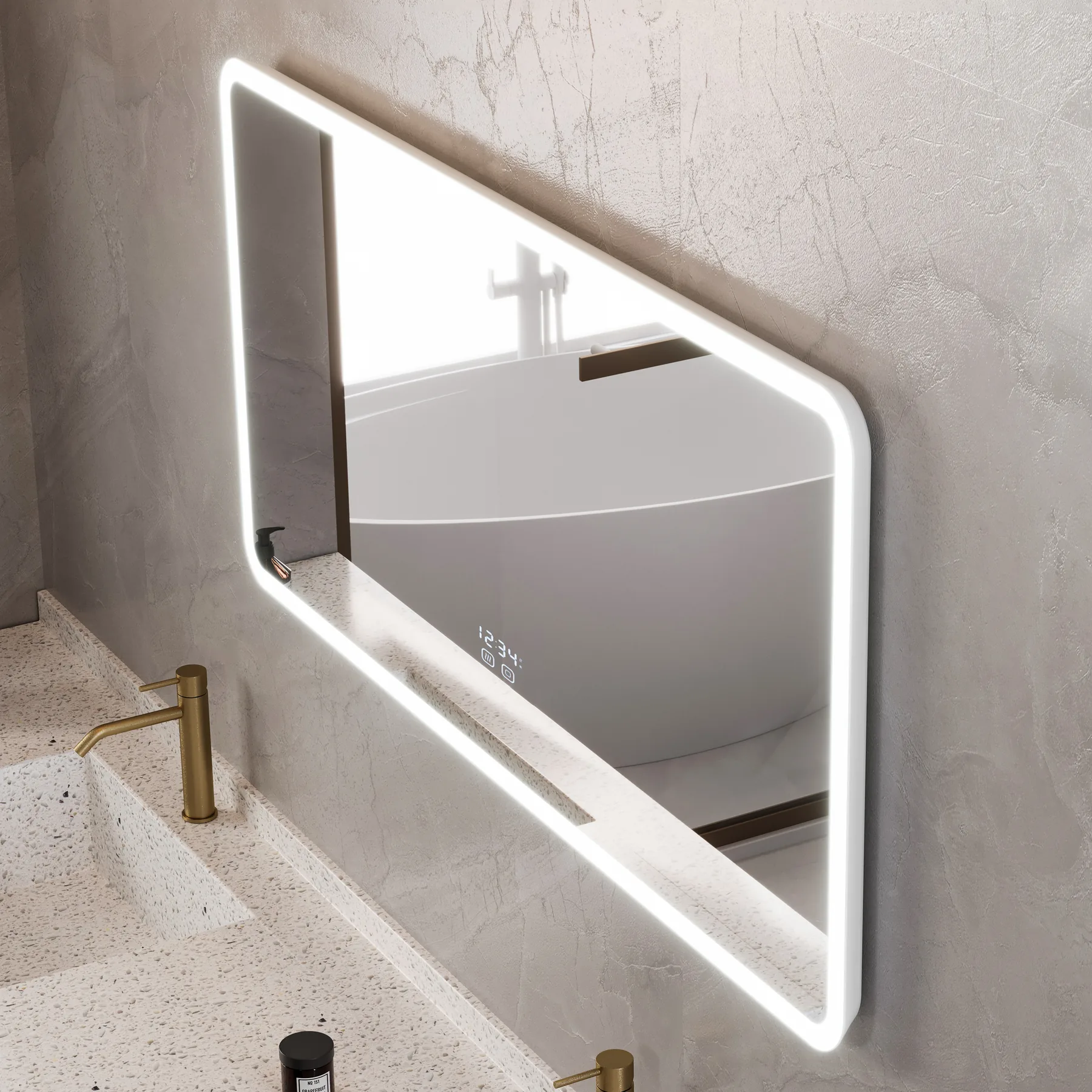 Duschland VIRGO 800 fekvő LED okostükör 800 x 600 mm fehér kerettel
